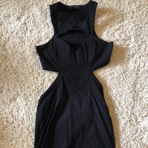 Solemio Black Cut out Dress
